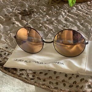 MINT Quay Australia Dynasty Copper Frames Gold Reflective Mirror Sunglasses